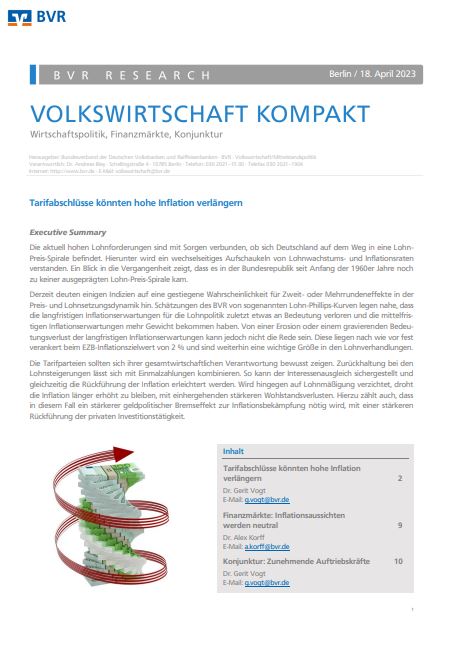 18. April 2023: Tarifabschlüsse könnten hohe Inflation verlängern