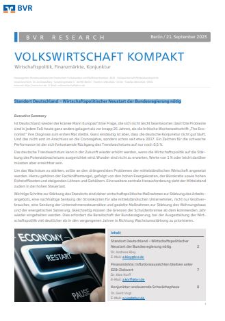 21. September 2023: Standort Deutschland – Wirtschaftspolitischer Neustart der Bundesregierung nötig