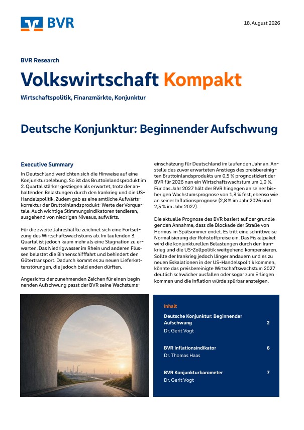 18. August 2026: Deutsche Konjunktur: Beginnender Aufschwung 
